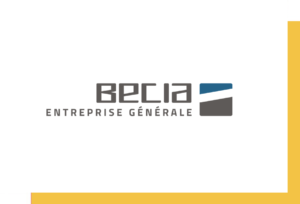 Découvrez le logo de BECIA Entreprise Générale, mettant en avant une typographie moderne avec des éléments graphiques en gris et bleu. Ce logo reflète l'expertise de l'entreprise dans le secteur de la construction et de l'ingénierie, symbolisant la fiabilité, l'innovation et le savoir-faire dans la gestion de projets de construction complexes et variés.
